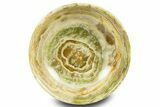 Polished Green Banded Calcite Bowl - Pakistan #301352-1